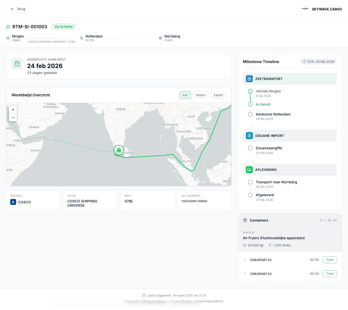 Track & Trace Portaal